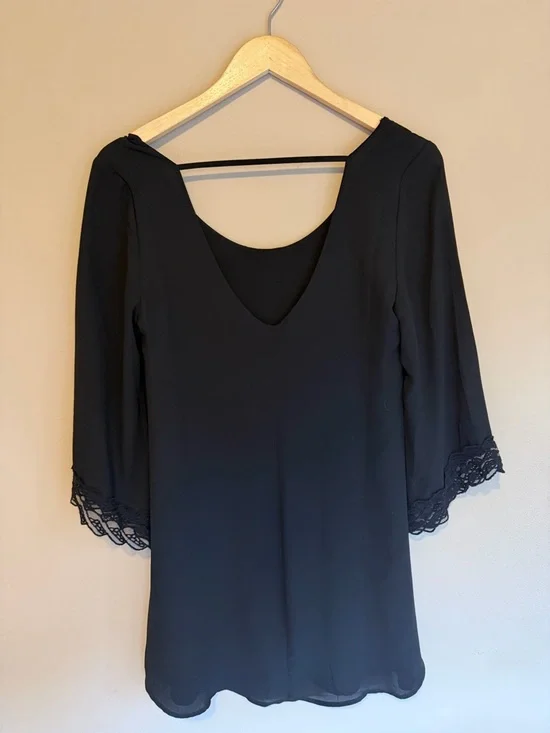 ASTR Black Lace-Trim Swim Coverup Tunic - Picture 3 of 4